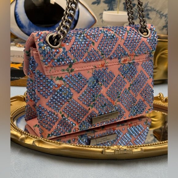 🆕 KURT GEIGER LONDON 🧿 NWOTMini Floral Fabric Embellished Kensington *SAMPLE* - Picture 8 of 15